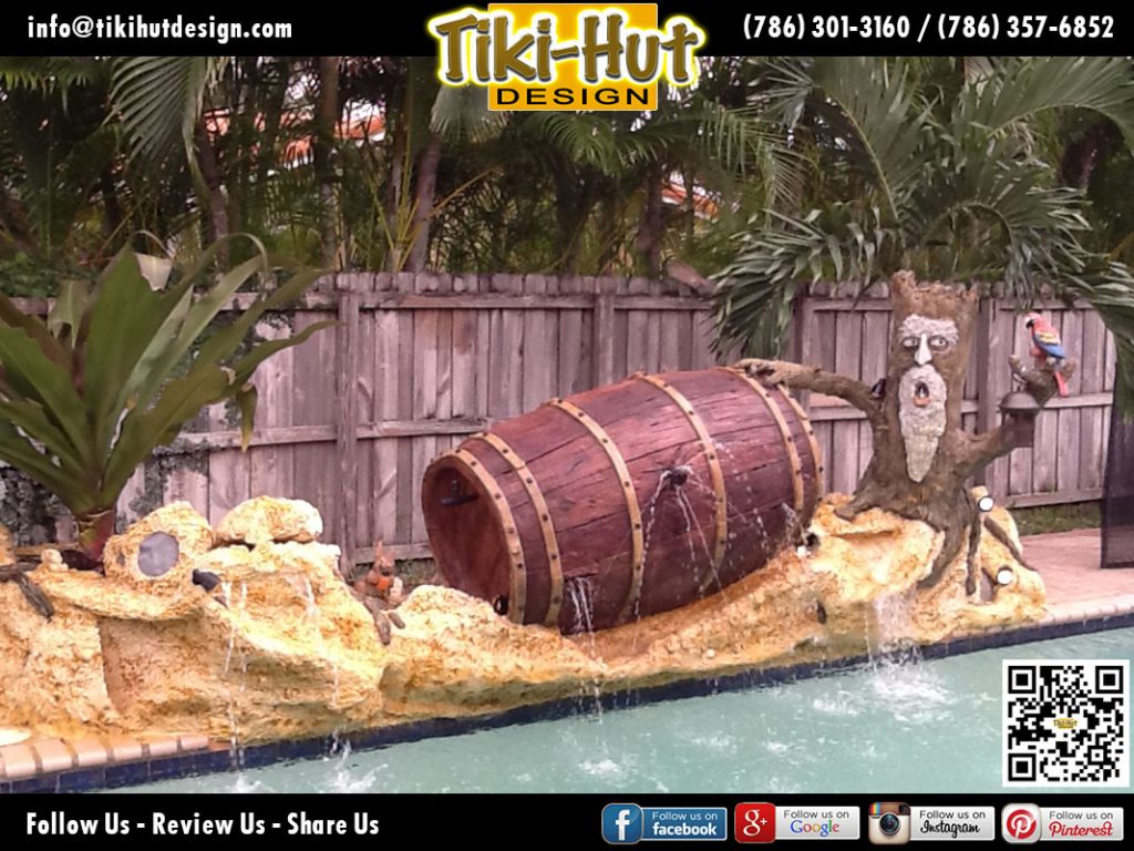 Custom-Decorative-Wine-Barrel-with-Water-feature-by-Tiki-Hut-Design-of-Miam